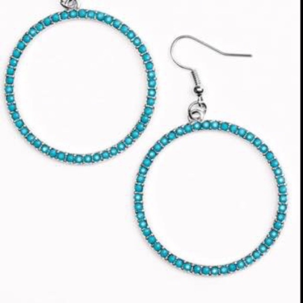 Blue fishhook earrings!